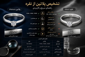 پلاتین یا نقره؟ 8 روش تشخیص این دو فلز که باید بدانید